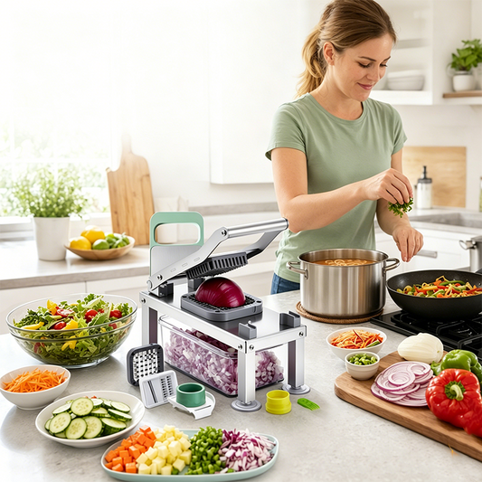🥕 Multifunktionaler Gemüsehobel mit 8/9 Klingen & 1650 ml Auffangbehälter
