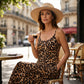 💃🐆Damen Leopardenmuster Spaghettiträger Maxikleid