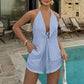 🎁 2026 Neuheiten 50% RABATT 💥 Sexy Rückenfreies Neckholder-Top & Shorts-Set – Verstellbare Vorderschleife & atmungsaktiv – Perfekt für Strand, Pool oder Sommerpartys – Schick und bequem 🥂🌊✨