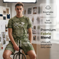 Herren Lässiges Kunstdenim-Print T-Shirt & Shorts Set
