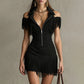 ✨🔥Damen Vintage Kunstwildleder Fransen-Kleid