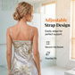 🎉 ZEITLICH BEGRENZT 50% RABATT! 🌙 Damen Trägerkleid zum Schlafen – Seidig weiche Textur & verstellbare Spaghettiträger 🌸