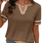 ⏳Zeitlich begrenztes Angebot⏰ Damen Kurzarm Colorblock T-Shirt