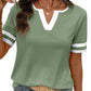 ⏳Zeitlich begrenztes Angebot⏰ Damen Kurzarm Colorblock T-Shirt