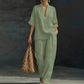 🥳🔥 2026 HOT SALE -50% 💞 Damen Casual Set: V-Ausschnitt Top & Wide-Leg Hose – modern, bequem & stilvoll ✨