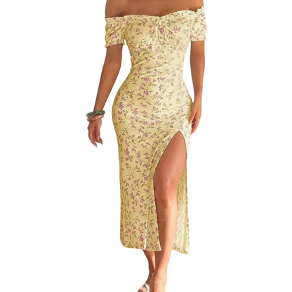 Women's Off-Shoulder Floral Dress 🌸 Bare the Sun, Bloom in Style – Your Effortless Summer Staple ✨