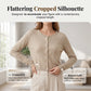 ✨☀️Damen Dünner Kurzer Cardigan Knöpfverschluss Sommer-Schal für Trägerkleid