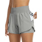 Damen Doppellagige Yoga-Shorts 🏃‍♀️ Zwei Lagen, Totales Selbstvertrauen – Bewegen Sie sich frei, bleiben Sie bedeckt ✨