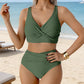 🌸BEGRENZTE ZEIT 50% RABATT!⏰ Damen Hochgeschnittenes Gerafftes Bikini-Set