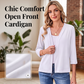 ✨Women's 3/4 Sleeve Open Front Cardigan 🤎 Light Casual Knit Outerwear