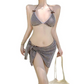 🔥 Heute -50 %! 👙 3-teiliges Neckholder-Bikini-Set mit Wickelrock – stilvoll für Strand & Urlaub