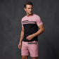 Herren Lässiges Kurzarm-T-Shirt & Shorts-Set mit Kordelzug