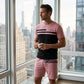 Herren Lässiges Kurzarm-T-Shirt & Shorts-Set mit Kordelzug
