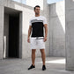 Herren Lässiges Kurzarm-T-Shirt & Shorts-Set mit Kordelzug