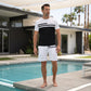 Herren Lässiges Kurzarm-T-Shirt & Shorts-Set mit Kordelzug