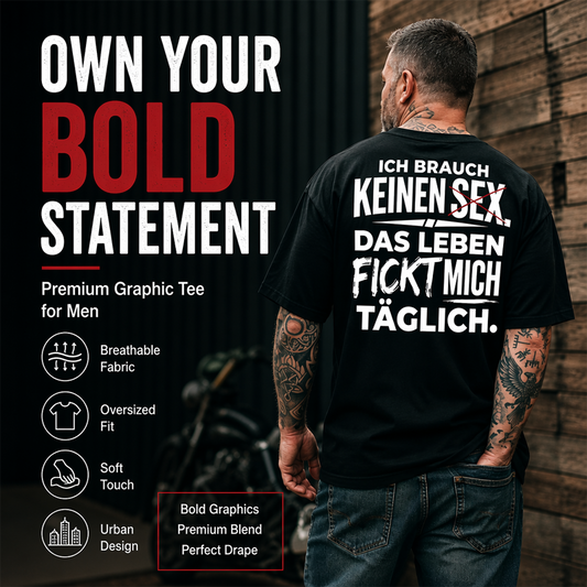 📢📢50% RABATT !!⏰Herren T-Shirt mit witzigem deutschen Spruch