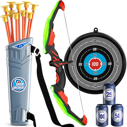 🏹 50% RABATT! 🎯 Kinder Pfeil & Bogen Bogenschießen-Set – Sicher, leicht & fördert die Koordination – Perfekt für aktive Spielstunden drinnen & draußen 🌟