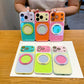 📱Handyhülle mit 360°-drehbarem Ringständer im Color-Block-Design