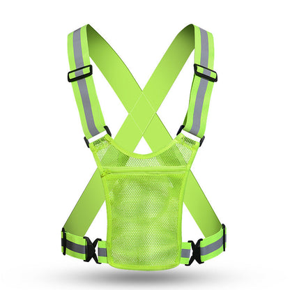 Warnweste mit hoher Sichtbarkeit, verstellbare Sicherheits-Laufbekleidung mit Tasche