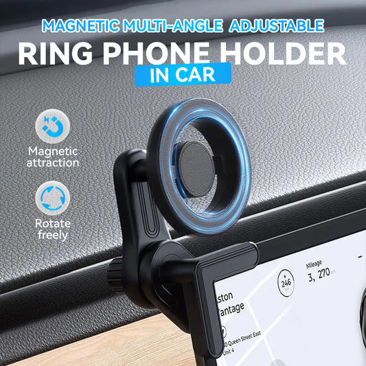 Magnetic Multi-Angle Adjustable Ring Phone Holder in Car